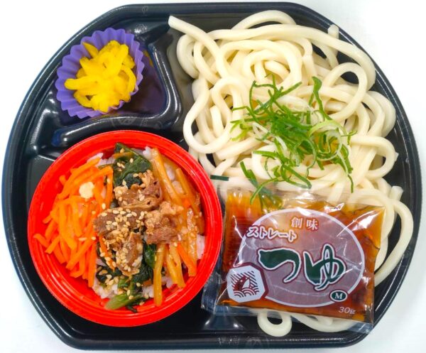 冷やしうどんとミニビビンバ丼セット